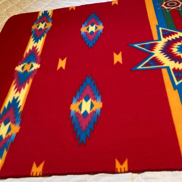 AZTEC TRIBAL American Southwestern Blanket Throw Bedding Blanket Fleece 38 x 60" - Picture 4 of 12